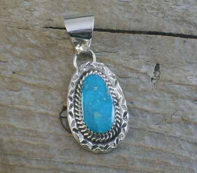 Native American Turquoise Pendant C